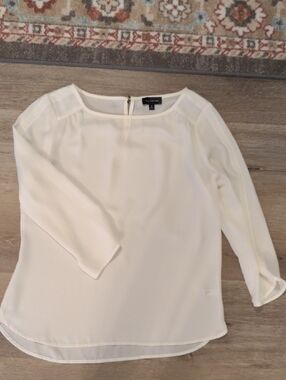 The Limited Cream Boatneck 3/4 Sleeve Blouse